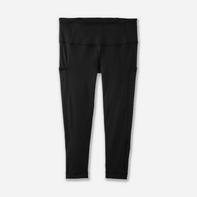 Brooks Method 1/2 Crop Women's Running Leggings UK Online - Black (ZISCV1670)